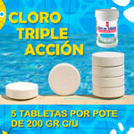 🩵 CLORO TRIPLE ACCIÓN 'CLEAR WATER´ ® [Envío Gratis] 🚛