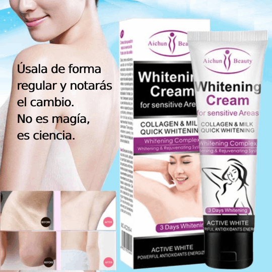 💚 Crema + Jabón Aclarador de Axilas, Zona Íntima, Rostro, Rodillas, Manos y Cuello 'Whitening Cream' [Envío Gratis - Paga en Casa] 🚛